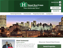 Tablet Screenshot of hamelrealestate.com